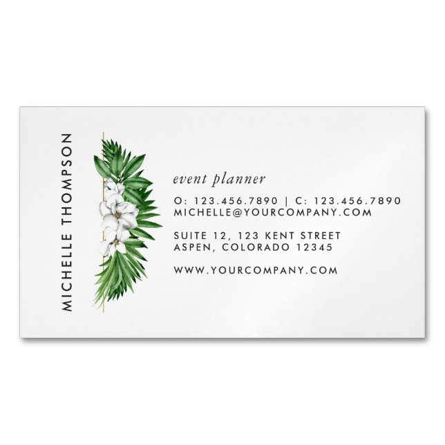 Tarjeta De Visita Magnética Foliage de la vegetación tropical (Anverso)