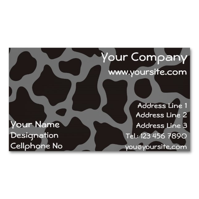 Tarjeta De Visita Magnética Fondo del patrón de vaca (Anverso)