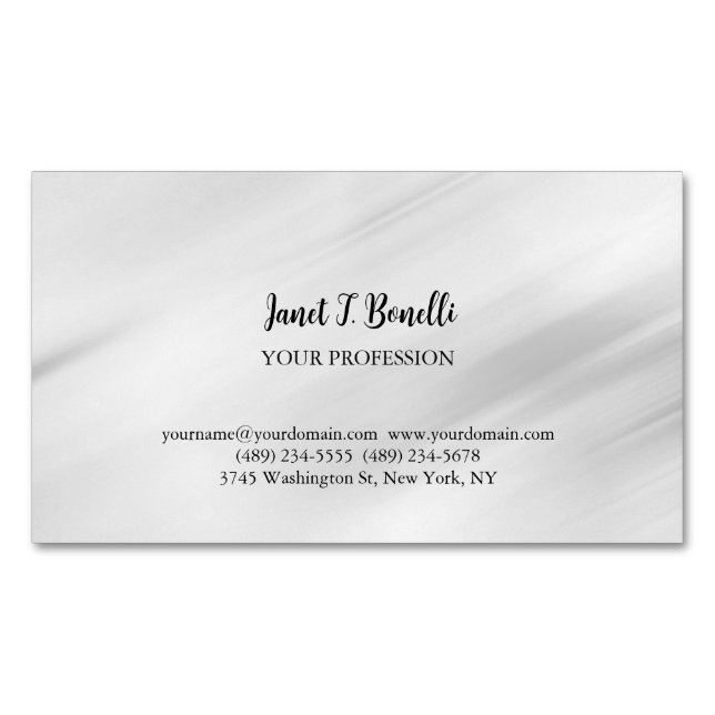 Tarjeta De Visita Magnética Fondo gris elegante simple profesional simple (Anverso)