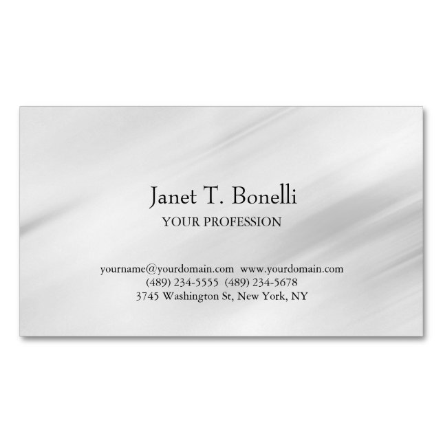 Tarjeta De Visita Magnética Fondo gris elegante simple profesional simple (Anverso)