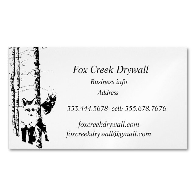 Tarjeta De Visita Magnética Forest Fox Creek Drywall Personalizado (Anverso)