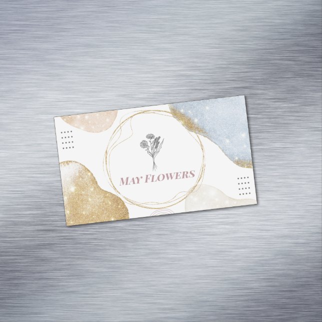 Tarjeta De Visita Magnética Formas abstractas de oro modernas (In Situ)