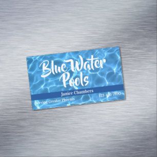 Tarjeta De Visita Magnética Foto de piscina azul acuática