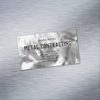 Tarjeta De Visita Magnética Foto de textura Metalizado cepillado