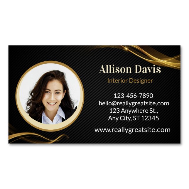 Tarjeta De Visita Magnética Foto Empresarial de Empleados (Anverso)