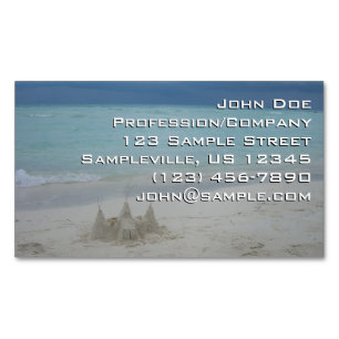 Tarjeta De Visita Magnética Foto panorámica de Stormy Sandcastle Beach
