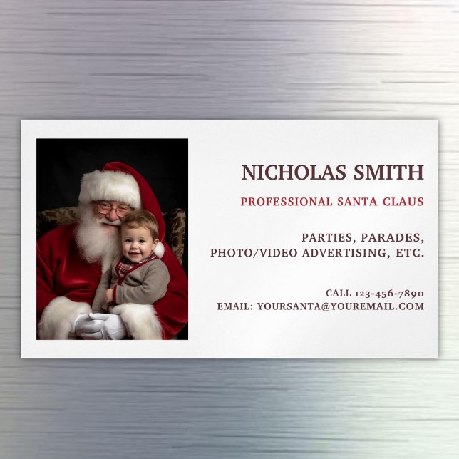Tarjeta De Visita Magnética Foto profesional de Santa Claus (Subido por el creador)