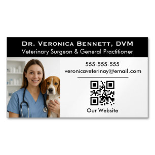 Tarjeta De Visita Magnética Foto profesional veterinaria personalizable