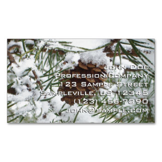 Tarjeta De Visita Magnética Fotografía de la naturaleza de la nieve de Pine Co