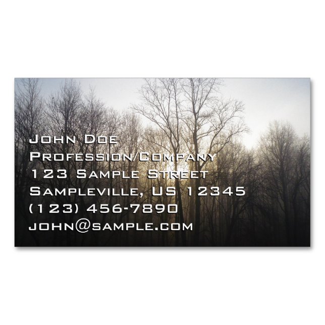 Tarjeta De Visita Magnética Fotografía de la naturaleza del amanecer de niebla (Anverso)