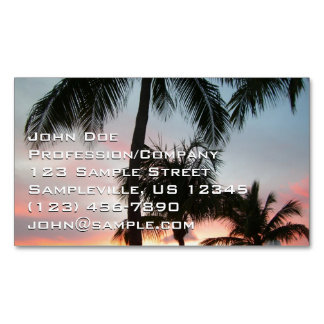 Tarjeta De Visita Magnética Fotografía de paisajes tropicales de palmas de sol