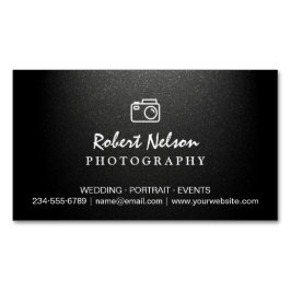 Tarjeta De Visita Magnética Fotógrafo cámara simple mate negro