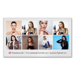 Tarjeta De Visita Magnética fotógrafo de instagram 8 moda de collage de fotos