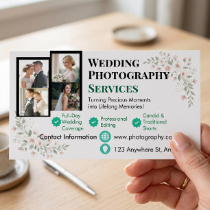 Tarjeta De Visita Magnética Fotógrafo de retrato de pareja personalizable