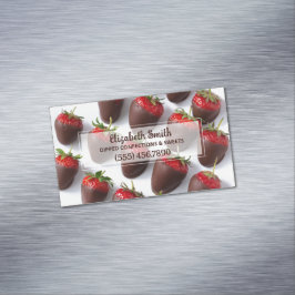 Tarjeta De Visita Magnética Fresas cubiertas de chocolate