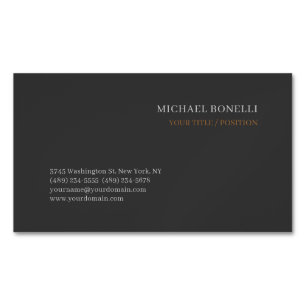 Tarjeta De Visita Magnética Fuente Serif personalizada profesional Chic gris m