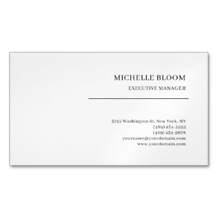 Tarjeta De Visita Magnética Fuente Serif Simple Profesional Minimalista