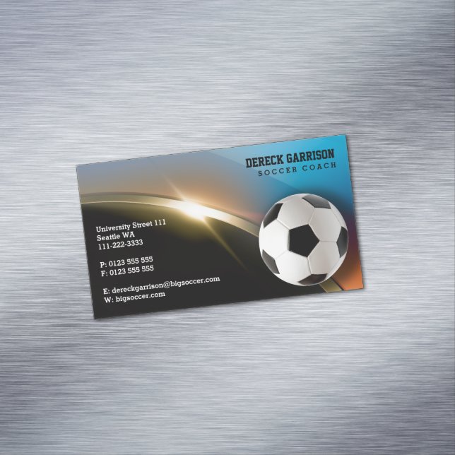 Tarjeta De Visita Magnética Fútbol | Entrenador deportivo de fútbol (In Situ)