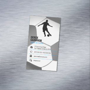 Tarjeta De Visita Magnética Fútbol   Entrenador deportivo de fútbol