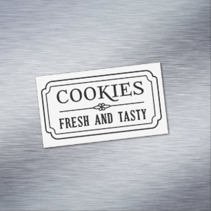 Tarjeta De Visita Magnética Galletas Vintage Panadería Fresca y Sabrosa Diseño