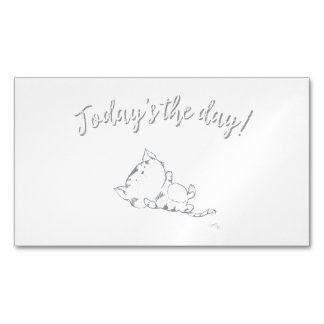 Tarjeta De Visita Magnética Gatito Juguetón - ¡Hoy es el día!