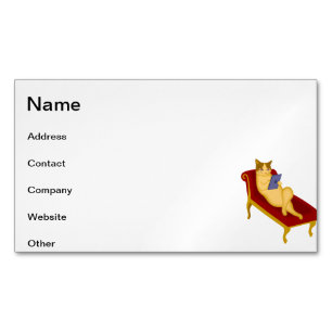 Tarjeta De Visita Magnética Gato con gadget clipart
