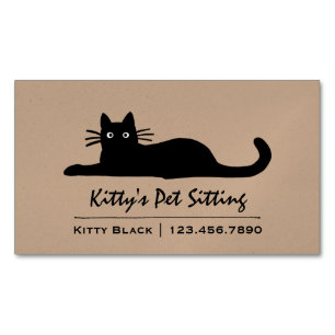 Tarjeta De Visita Magnética Gato negro