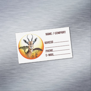 Tarjeta De Visita Magnética Gazelle Animal salvaje Antelope africano