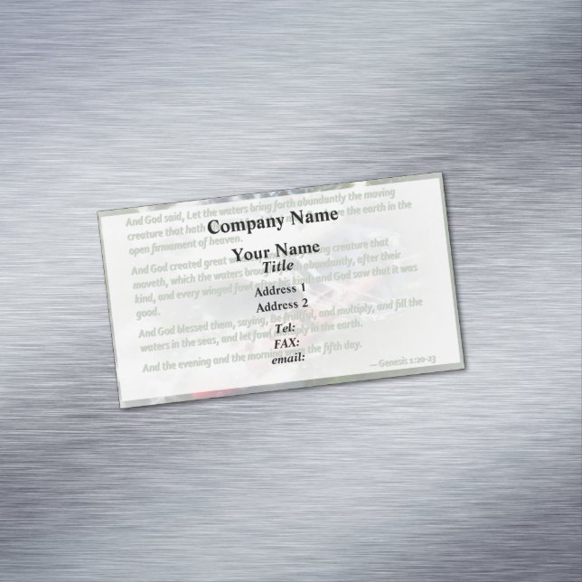 Tarjeta De Visita Magnética Génesis 1 20-23 Y dijo Dios: —Traigan las aguas (In Situ)