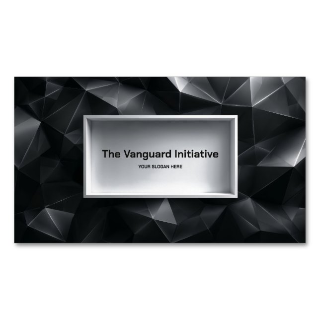 Tarjeta De Visita Magnética Geométrico moderno 3D de polos bajos (Anverso)