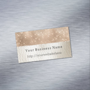 Tarjeta De Visita Magnética Glam Champagne Glitz Cream
