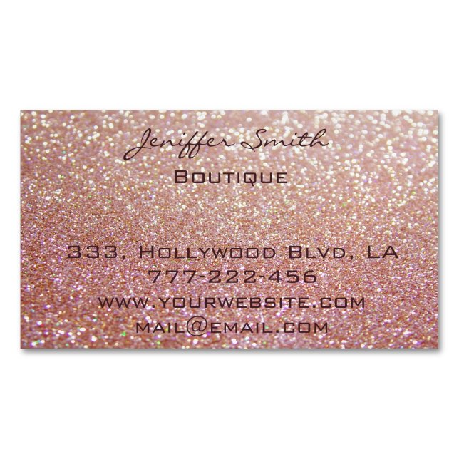 Tarjeta De Visita Magnética Glamoroso profesional elegante purpurinoso (Anverso)