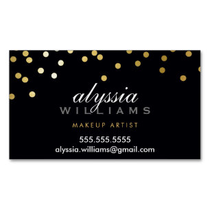 Tarjeta De Visita Magnética GLAMOROUS CONFETTI spot lindo Relieve metalizado d