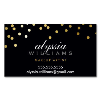 Tarjeta De Visita Magnética GLAMOROUS CONFETTI spot lindo Relieve metalizado d