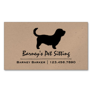 Tarjeta De Visita Magnética Glen de Imaal Terrier con silueta de cola larga