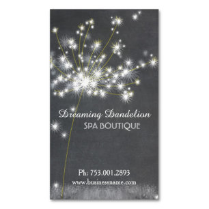 Tarjeta De Visita Magnética Glitzy Chalkboard Dandelion
