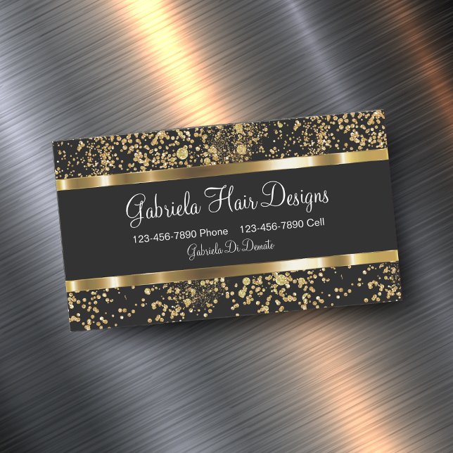 Tarjeta De Visita Magnética Glitzy Hairdresser (Subido por el creador)