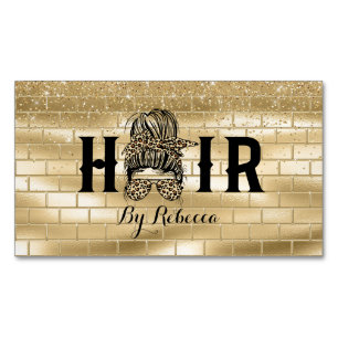 Tarjeta de visita magnética Gold Hair Stylist