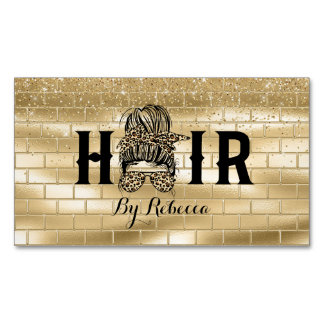 Tarjeta de visita magnética Gold Hair Stylist
