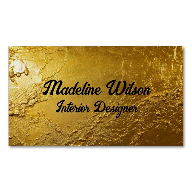 Tarjeta De Visita Magnética Gold Textured (Anverso)