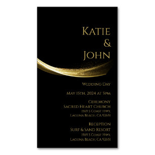 Tarjeta De Visita Magnética Golden Elegance-Boda Guardar nuestra fecha