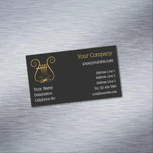 Tarjeta De Visita Magnética Golden Lyre