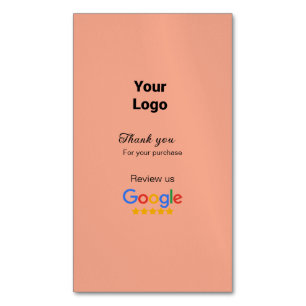 Tarjeta De Visita Magnética Gracias por el pedido Google Review add logo websi