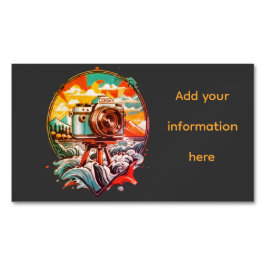 Tarjeta De Visita Magnética Gráfica de cámara retro genial