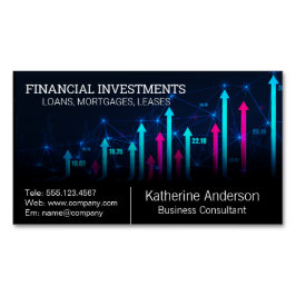 Tarjeta De Visita Magnética Gráfico financiero del mercado de valores