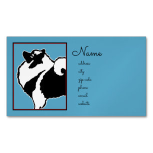 Tarjeta De Visita Magnética Gráficos de Keeshond - Arte de perro original lind