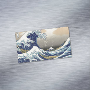 Tarjeta De Visita Magnética Gran Ola frente a Kanagawa y Monte Fuji Mar de Jap