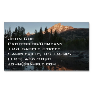 Tarjeta De Visita Magnética Grand Teton Sunrise en Cottonwood Creek