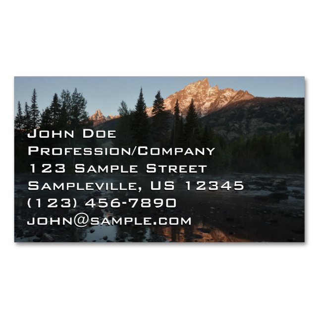 Tarjeta De Visita Magnética Grand Teton Sunrise en Cottonwood Creek (Anverso)