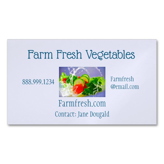 Tarjeta De Visita Magnética Granja Fresca Vegetales Jardinería orgánica (Anverso)